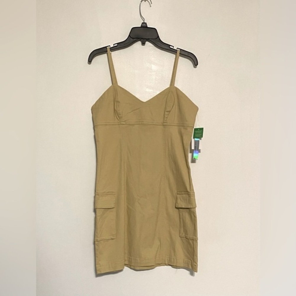 Tan Mini Cargo Dress Women’s XXL New Plus Flattering Stretch TinselTown